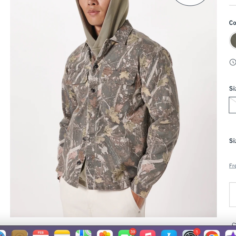 Relaxed Camo Shirt Jacket